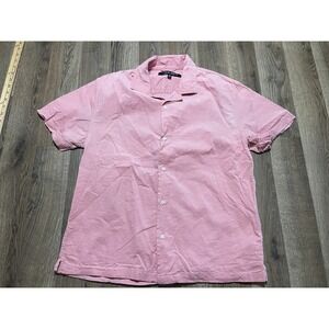 Rustic Souls Shirt, Men's Size Medium, Pink, Short Sleeve, Button Up Shirt